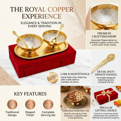 2-Piece Golden Bowl, Spoon & Plate Set