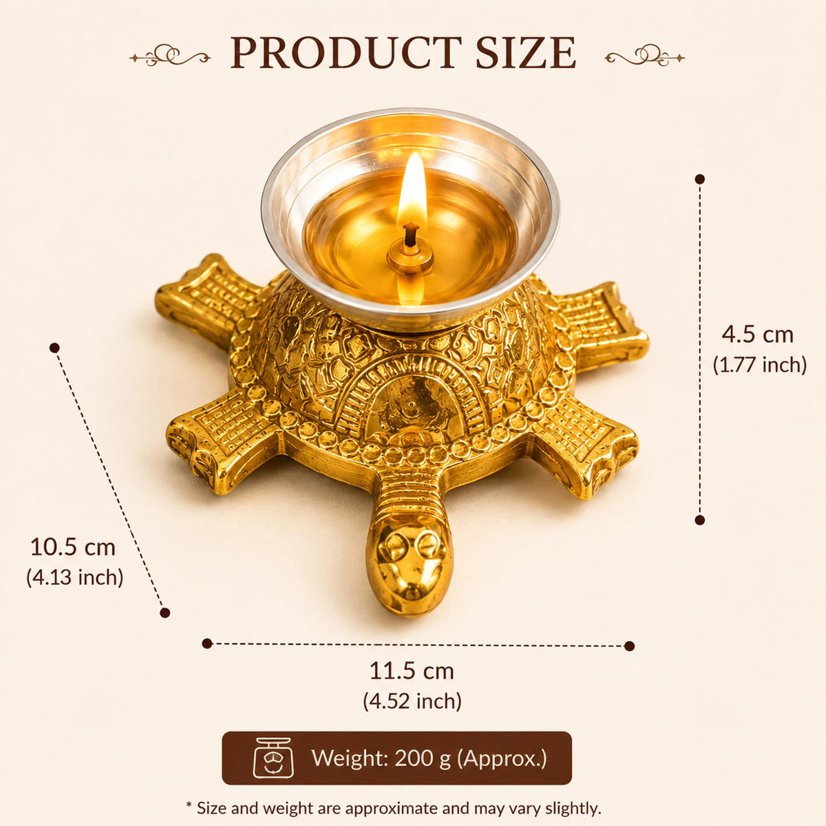 Brass Tortoise Diya