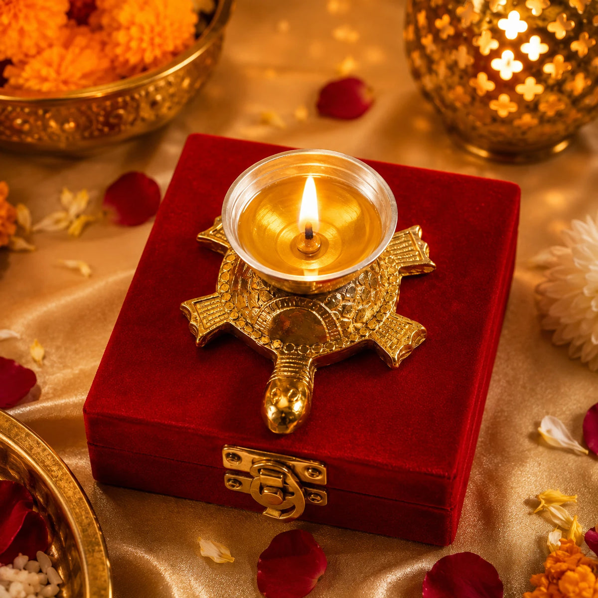 Brass Tortoise Diya