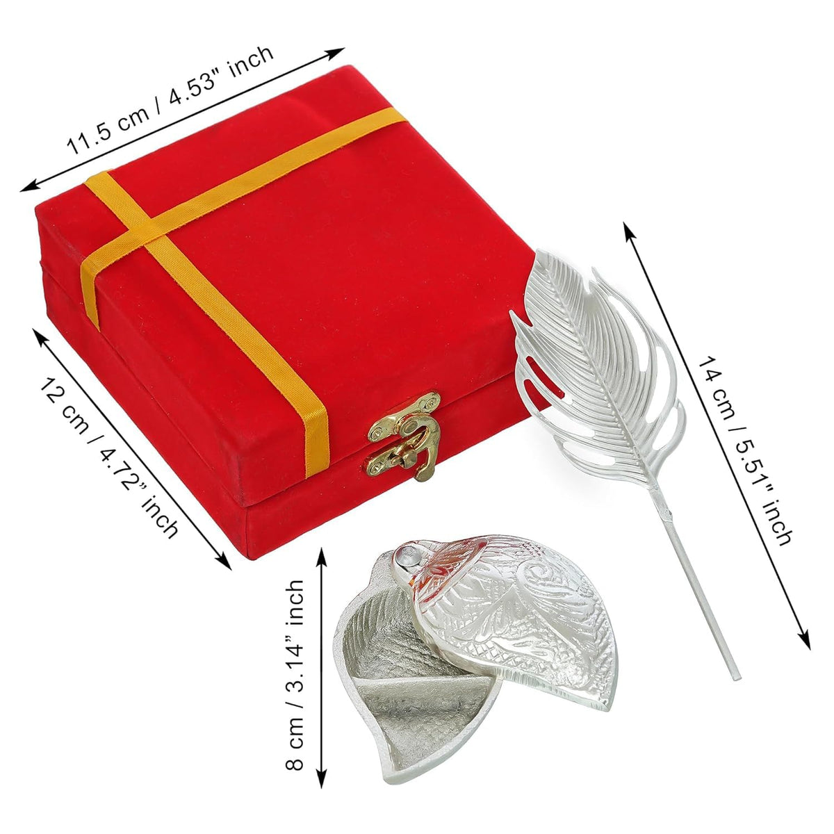 Silver-Plated Feather Decorative Gift Set