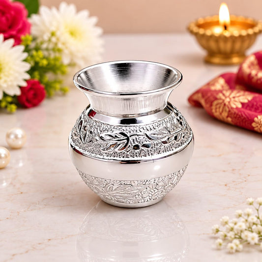 Silver-Plated Mini Pooja Kalash, single piece